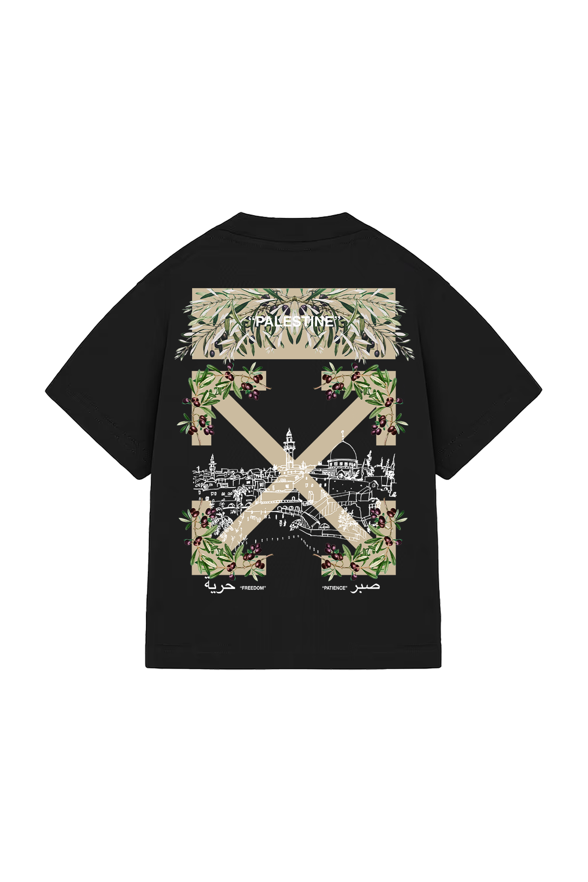 Kids Off White Inspired T Shirt BLACK Neighbours in Paradise