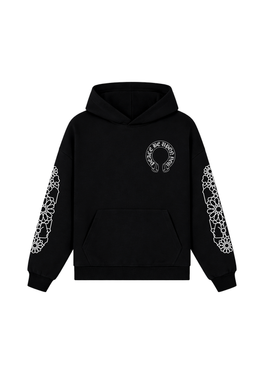 Peaceful Hearts Hoodie  - Black