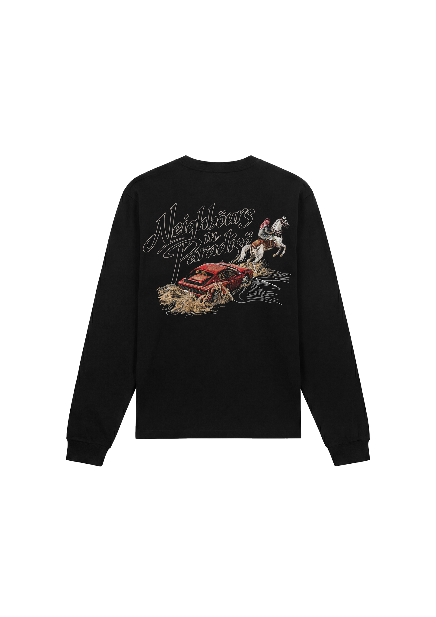 Ferrari Horses Long Sleeve  - Black