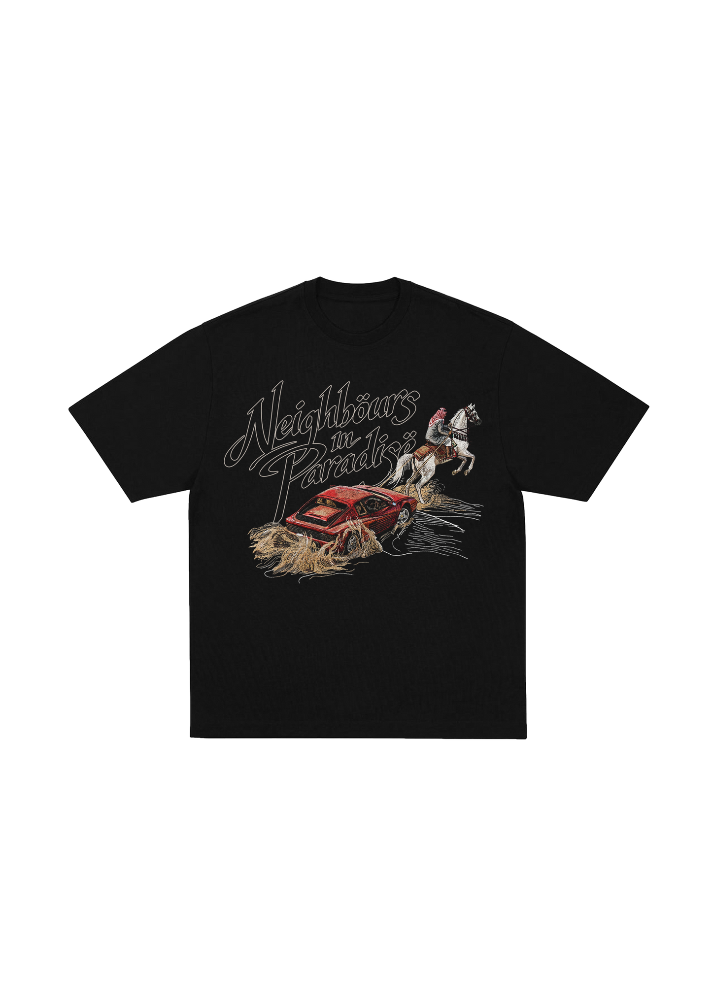 Ferrari Horses T-Shirt  - Black