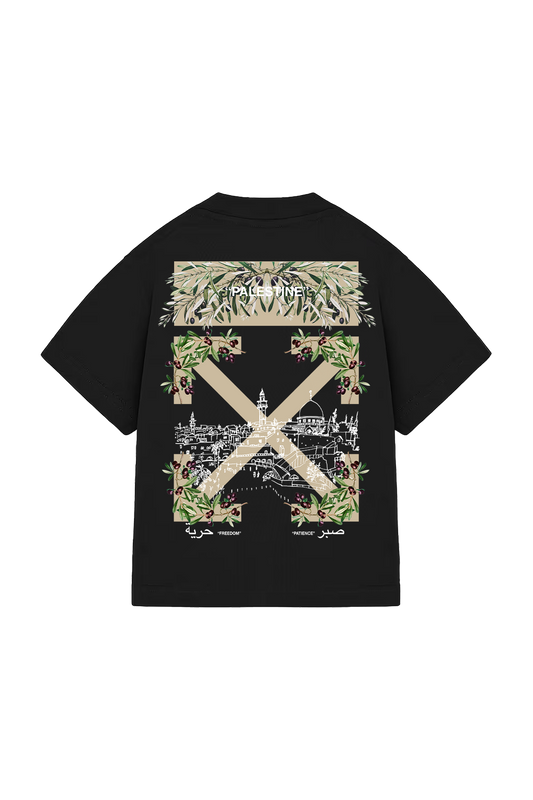 Kids Off-White Inspired Palestine T-Shirt - BLACK