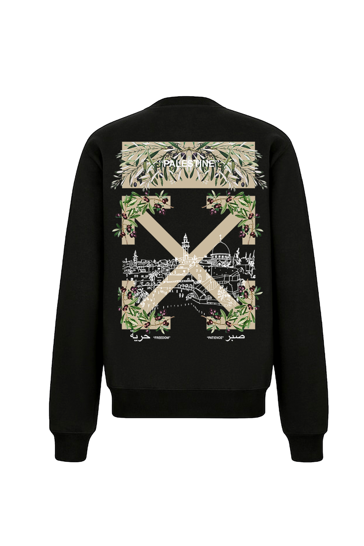 Off-White Inspired Palestine Sweatshirt - BLACK