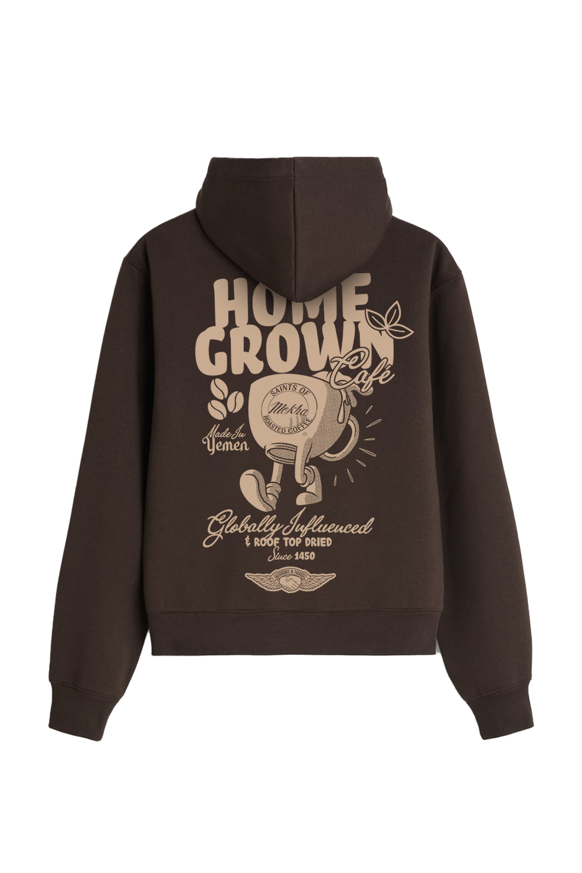 Home Grown Café Hoodie - Coffee Brown