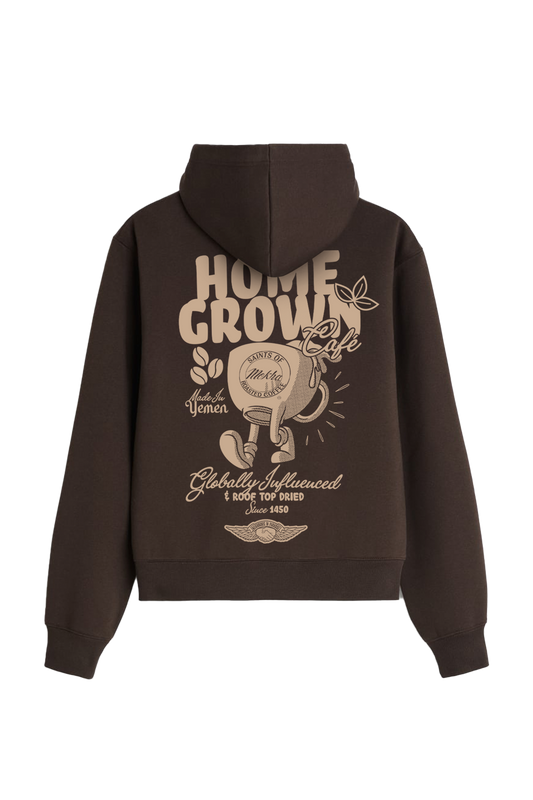 Home Grown Café Hoodie - Coffee Brown