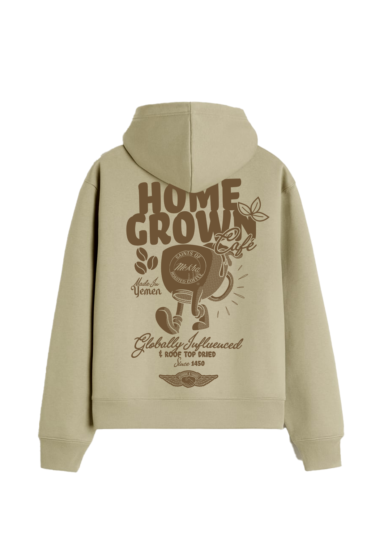 Home Grown Café Hoodie -  Latte Cream/Sand