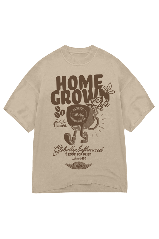 Home Grown Café T-shirt - Latte Cream/Sand