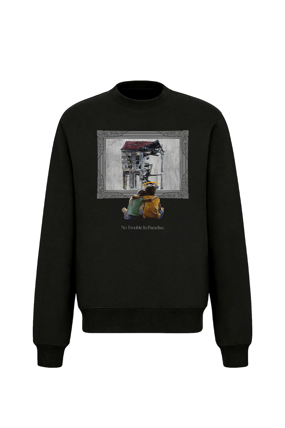 No Trouble In Paradise Sweatshirt - BLACK